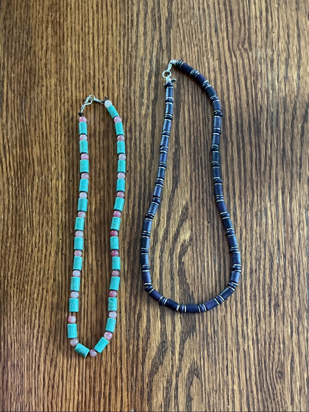 Handcrafted Turquoise & Black Beaded Necklaces - men or Women Jewelry